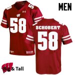 Men's Wisconsin Badgers NCAA #58 Joe Schobert Red Authentic Under Armour Big & Tall Stitched College Football Jersey LZ31W74UV